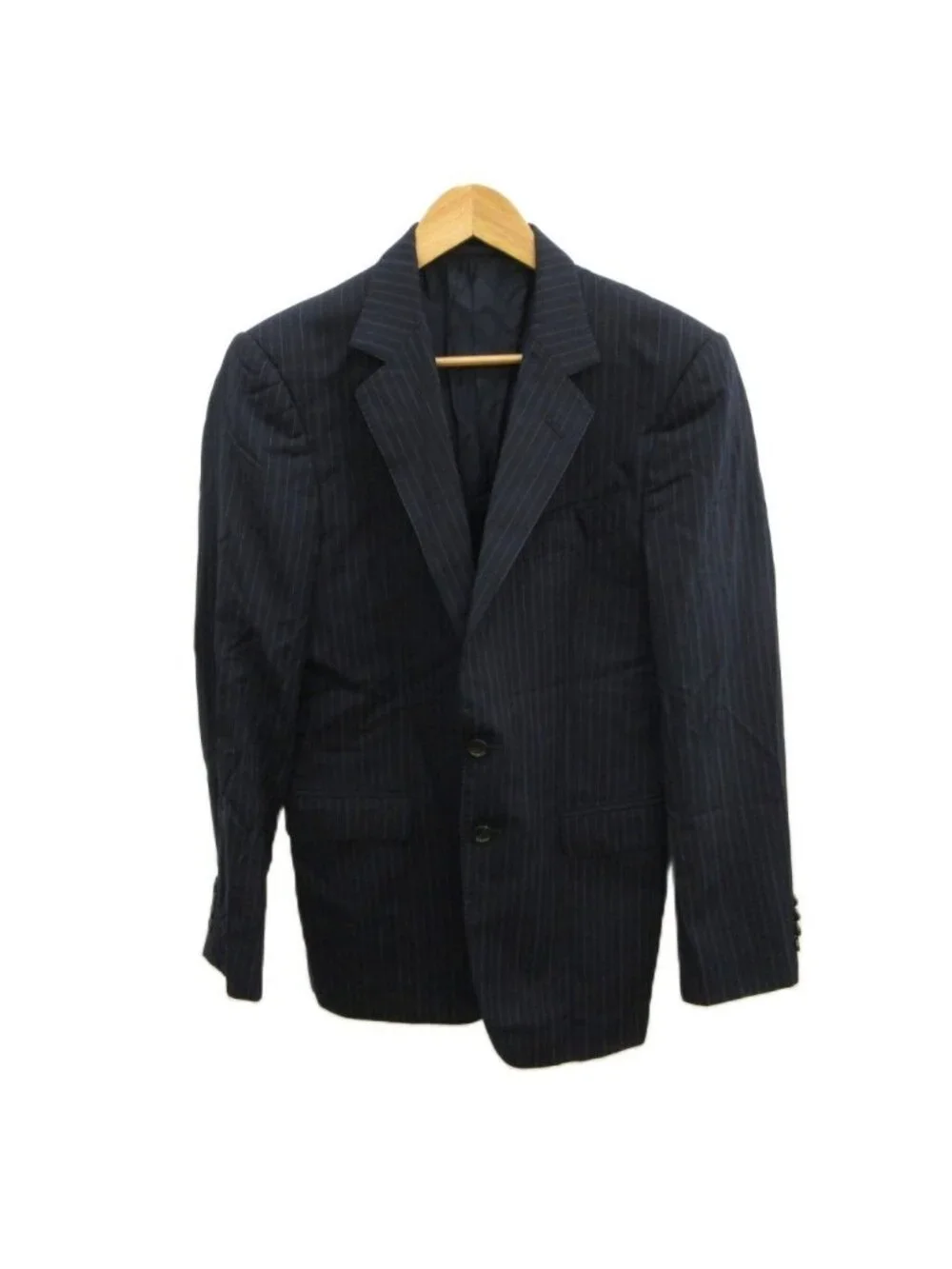 Gucci Single Suit Set Tailored Jacket Fully Lined Pants Trousers Stripe M Navy